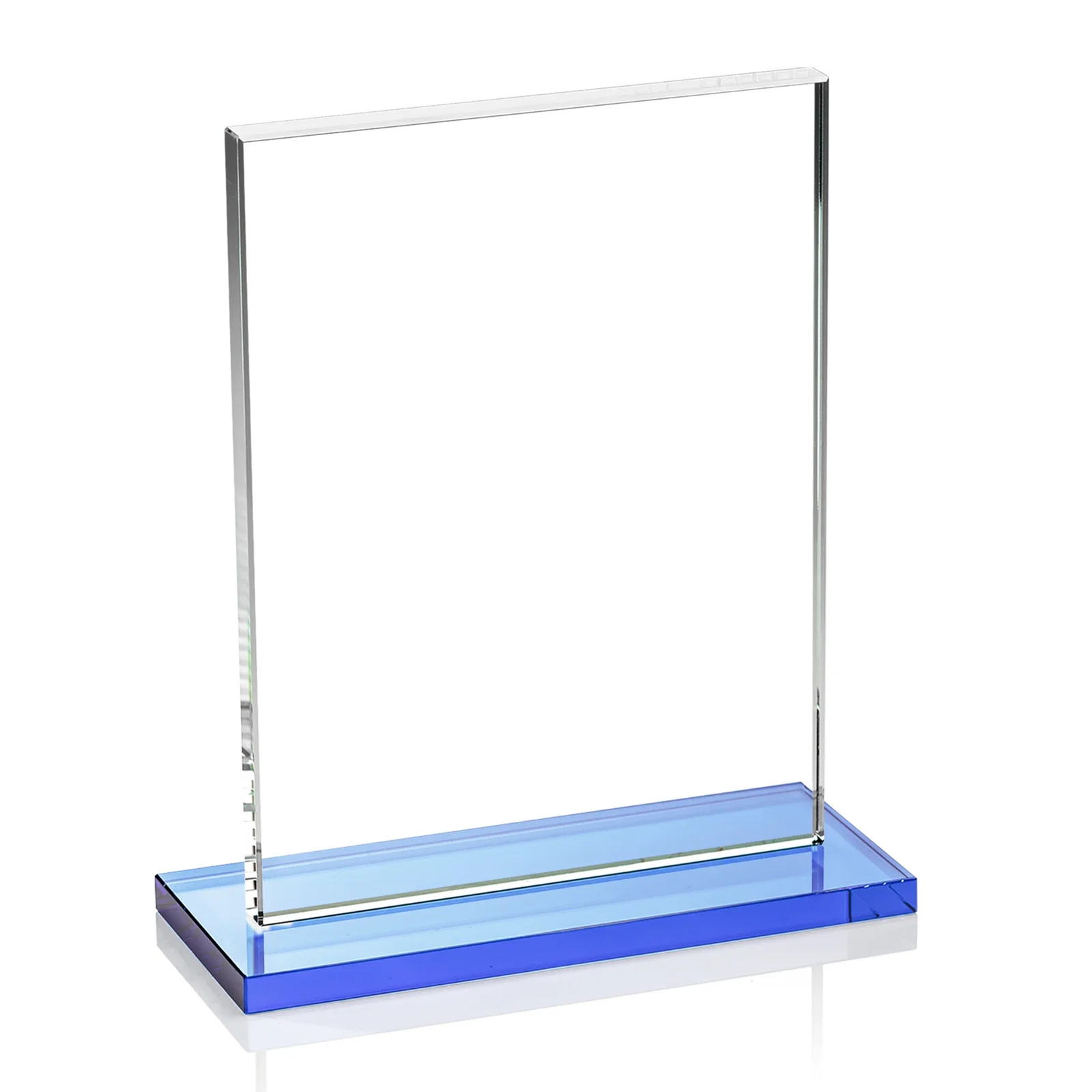Custom printed Jade Crystal Rectangle Award On A Jade Base, Vertical Or Horizontal, with your logo for service anniversary gifts