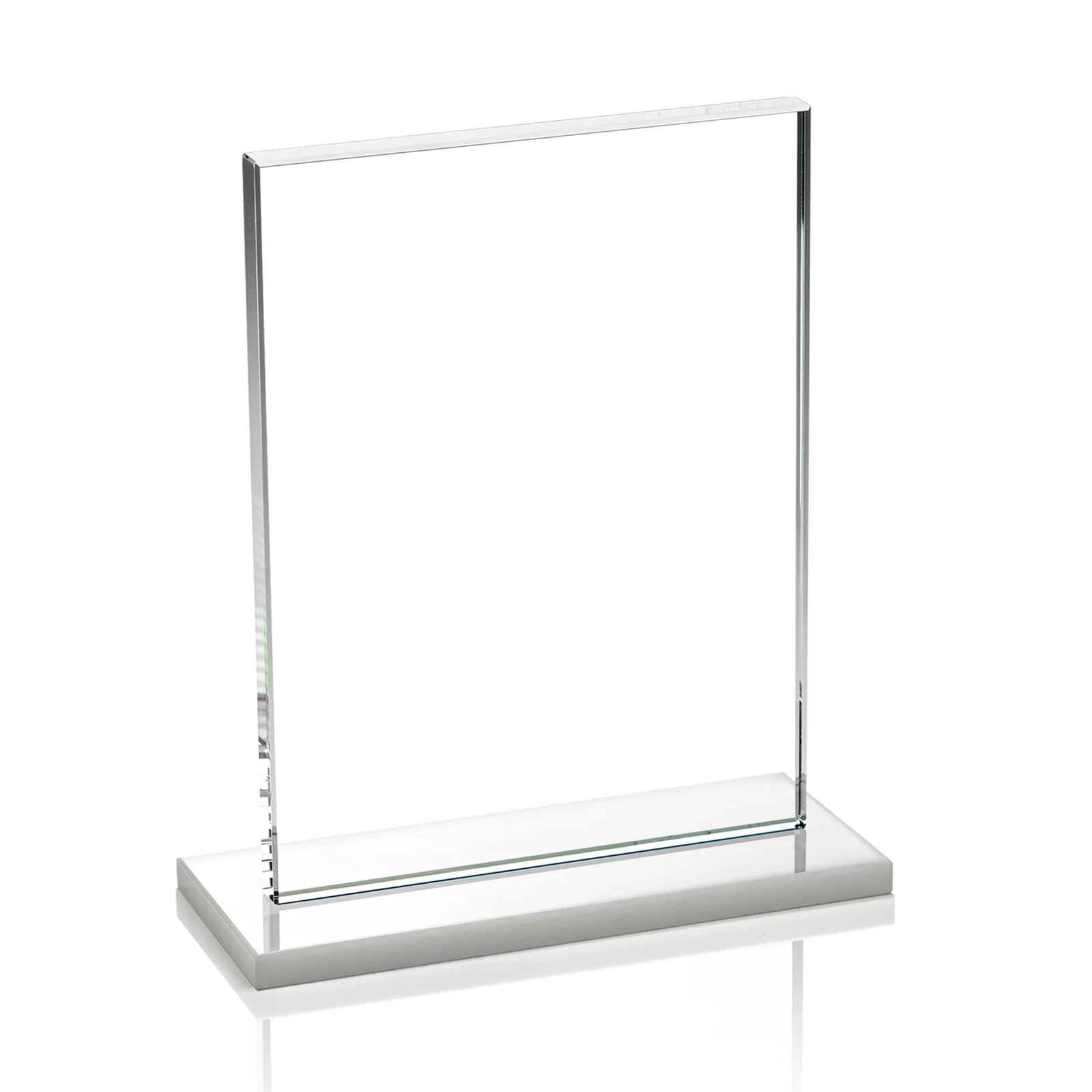 Custom printed Jade Crystal Rectangle Award On A Jade Base, Vertical Or Horizontal, with your logo for team milestone celebrations