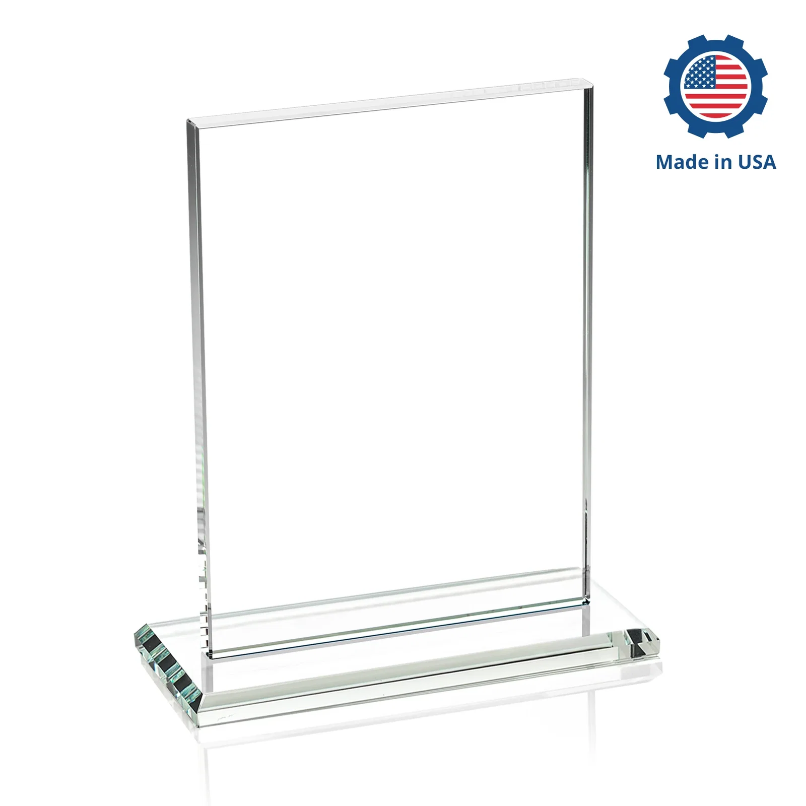 Custom printed Jade Crystal Rectangle Award On A Jade Base, Vertical Or Horizontal, with your logo for volunteer appreciation
