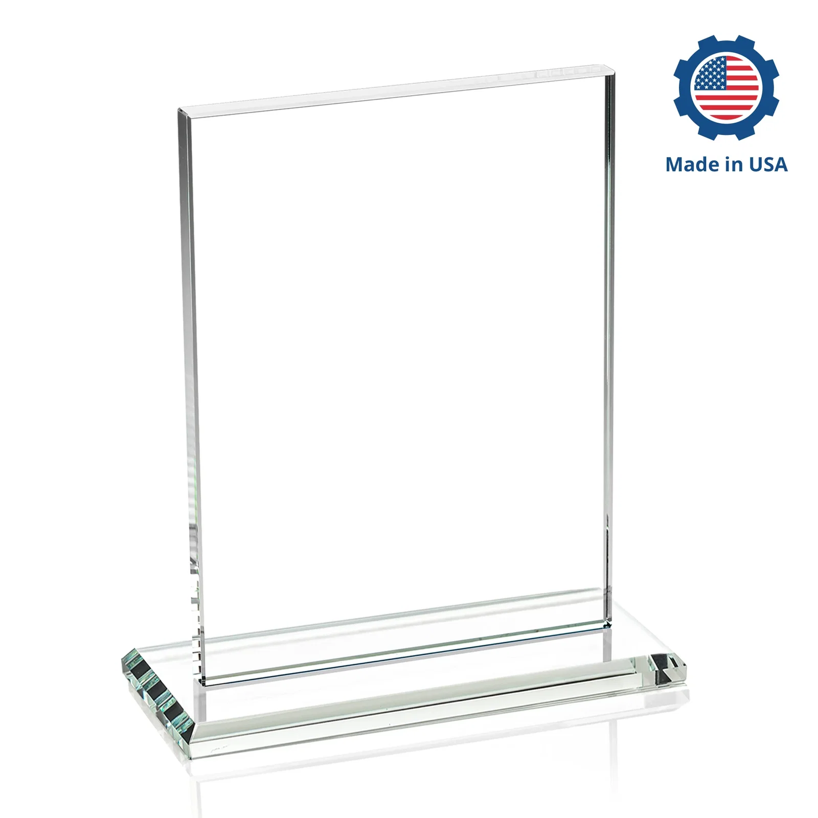 Custom printed Jade Crystal Rectangle Award On A Jade Base, Vertical Or Horizontal, with your logo for company anniversary events