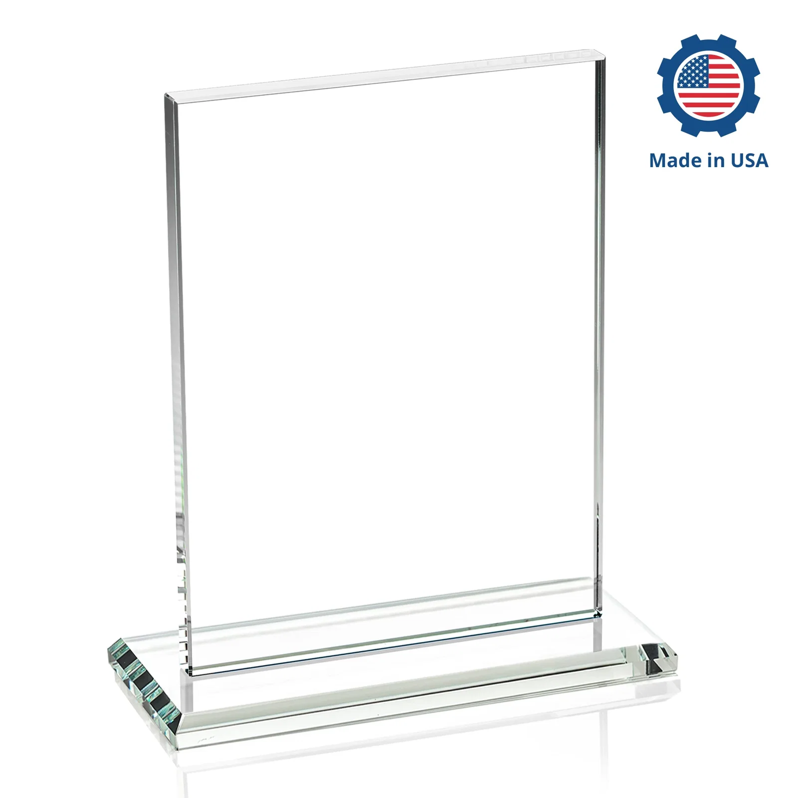Customized Jade Crystal Rectangle Award On A Jade Base, Vertical Or Horizontal, with your logo for employee recognition