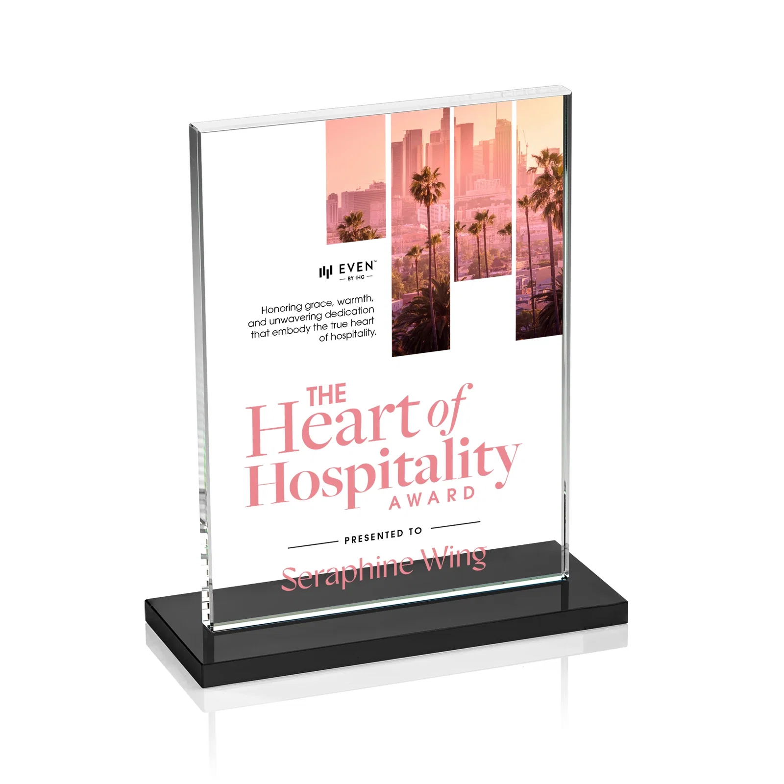 Promotional Jade Crystal Rectangle Award On A Jade Base, Vertical Or Horizontal for company anniversary events