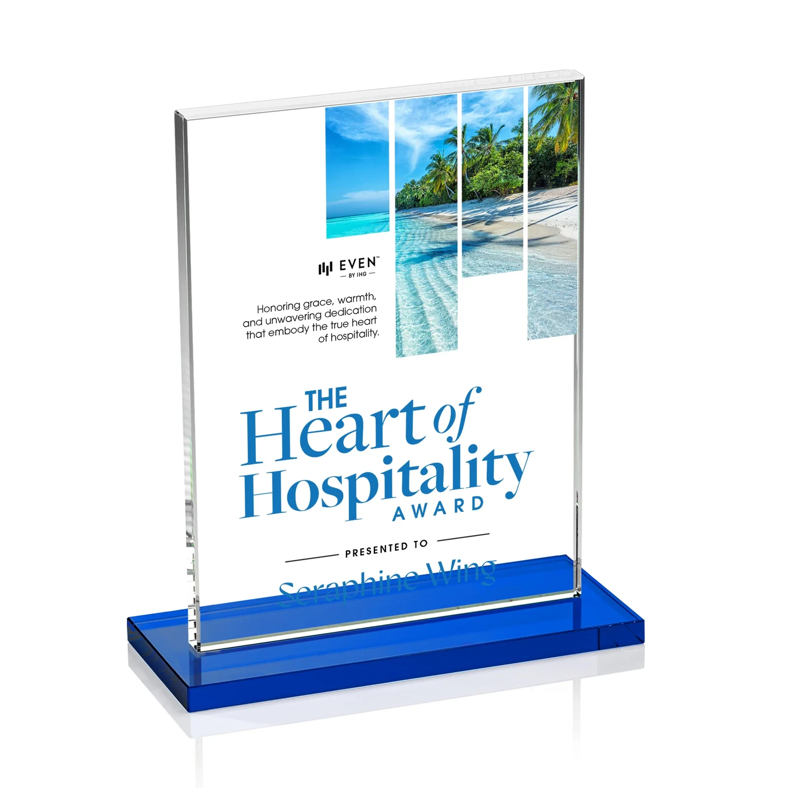 Branded Jade Crystal Rectangle Award On A Jade Base, Vertical Or Horizontal for company anniversary events