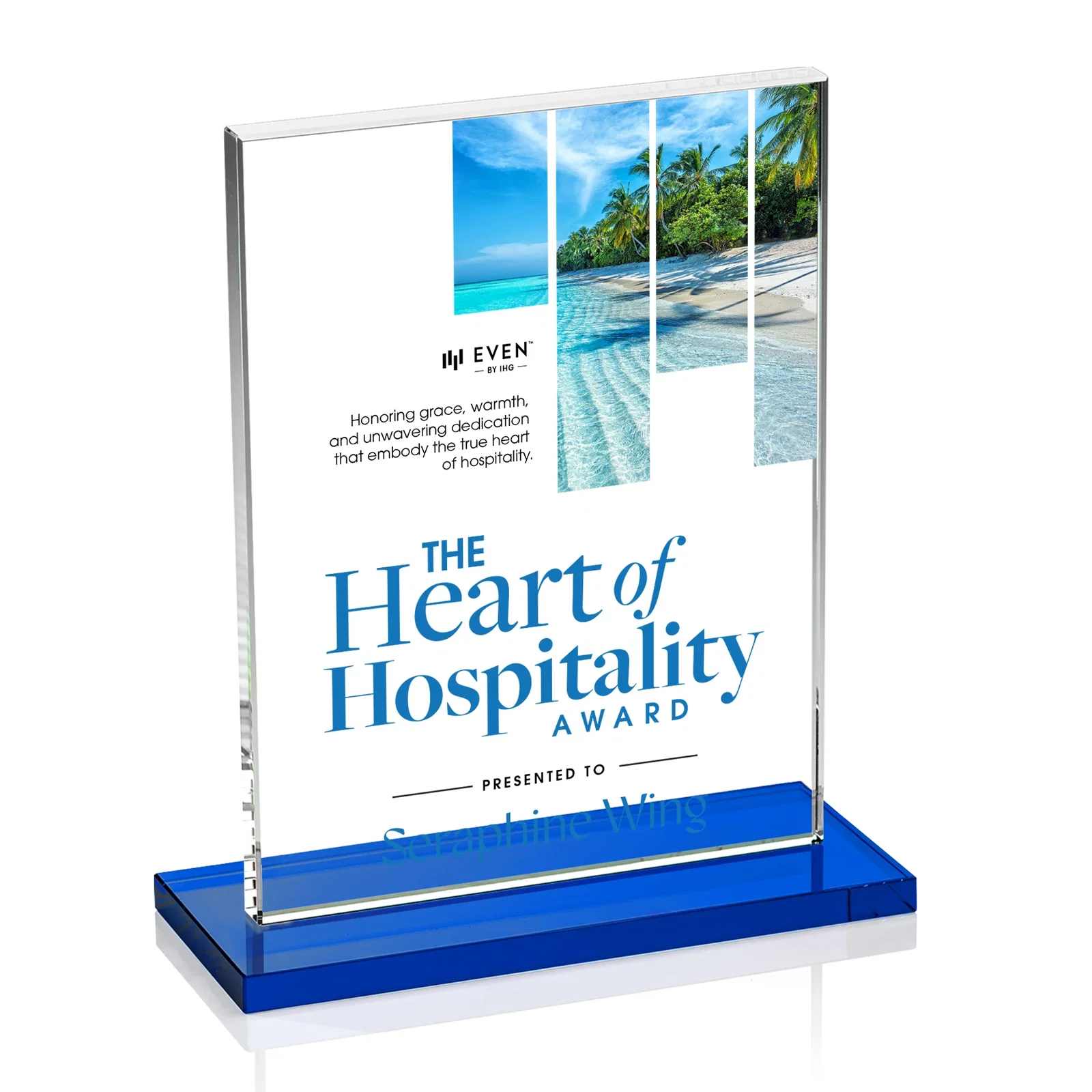 Custom printed Jade Crystal Rectangle Award On A Jade Base, Vertical Or Horizontal for corporate award ceremonies