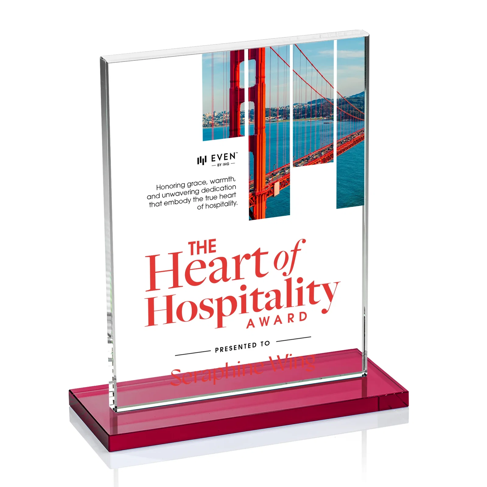 Custom printed Jade Crystal Rectangle Award On A Jade Base, Vertical Or Horizontal for company anniversary events