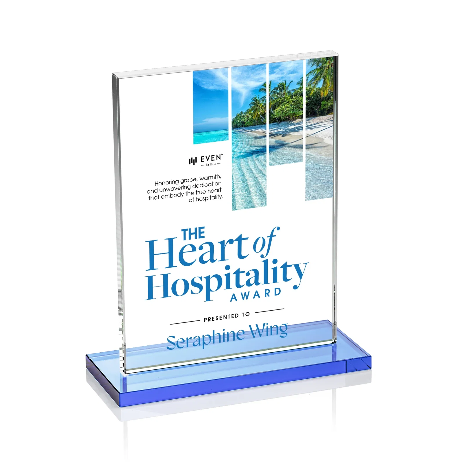 Customized Jade Crystal Rectangle Award On A Jade Base, Vertical Or Horizontal for team milestone celebrations