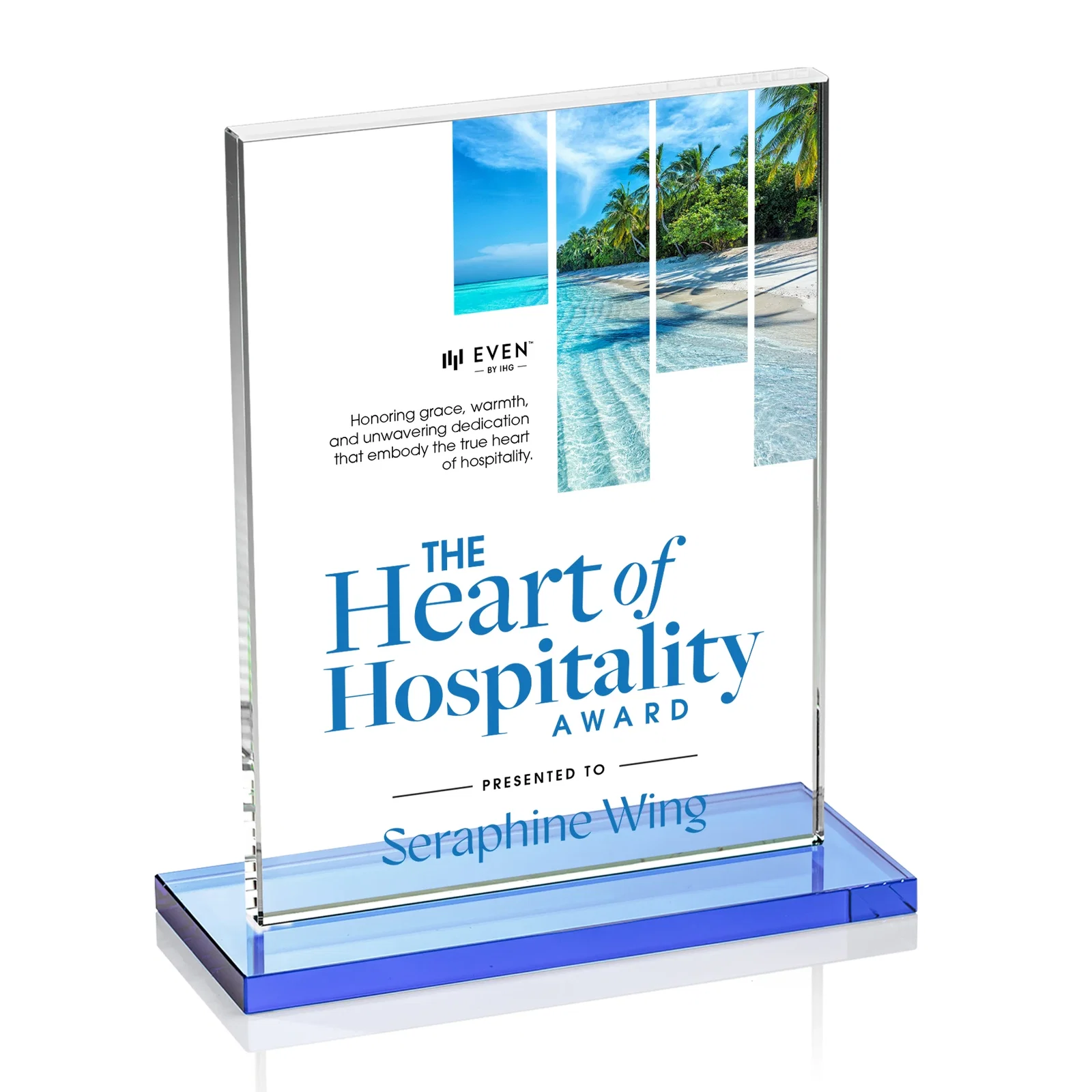 Customized Jade Crystal Rectangle Award On A Jade Base, Vertical Or Horizontal for volunteer appreciation