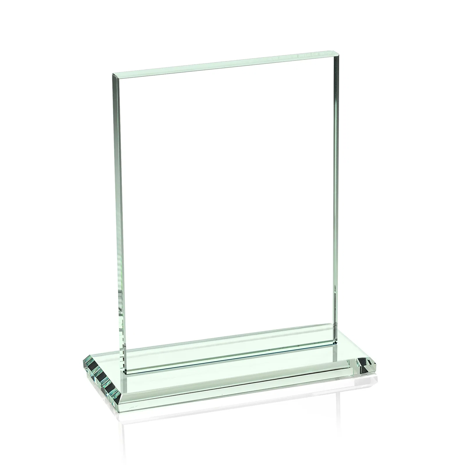 Custom Jade Crystal Rectangle Award On A Jade Base, Vertical Or Horizontal, with your logo for company anniversary events