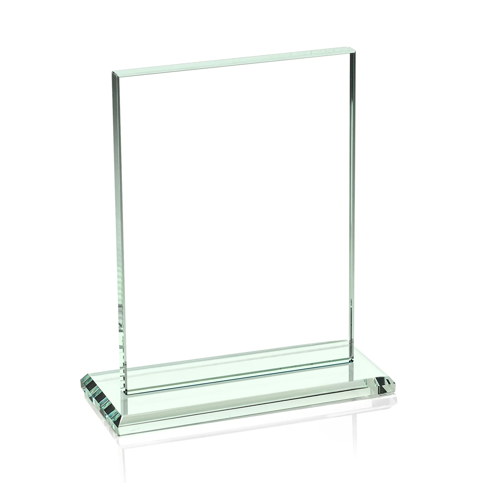 Personalized Jade Crystal Rectangle Award On A Jade Base, Vertical Or Horizontal, with your logo for employee recognition