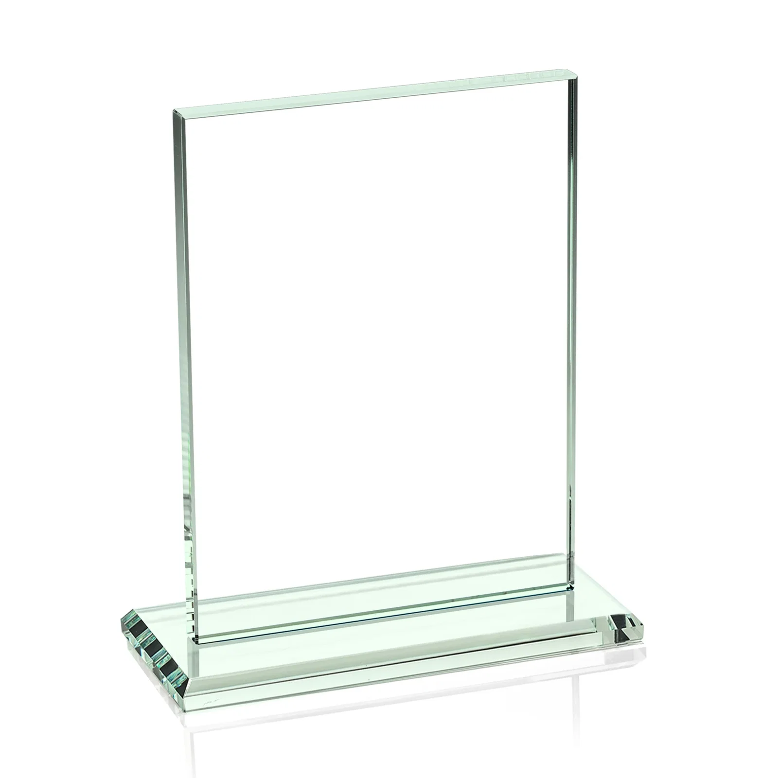 Personalized Jade Crystal Rectangle Award On A Jade Base, Vertical Or Horizontal, with your logo for corporate award ceremonies