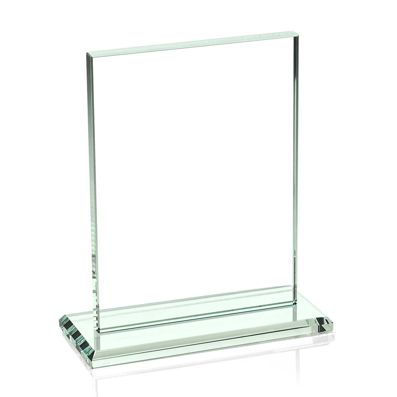 Personalized Jade Crystal Rectangle Award On A Jade Base, Vertical Or Horizontal, with your logo for service anniversary gifts