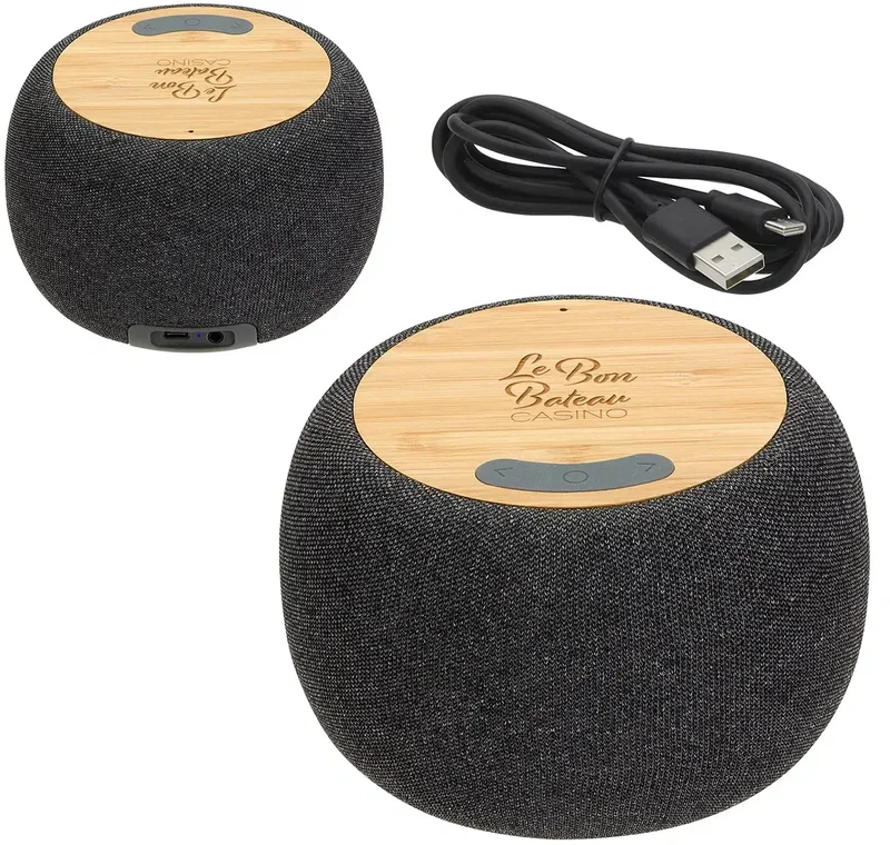 Custom Bamboo Speaker with Wireless Charger — view 6