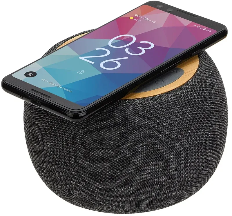 Custom Bamboo Speaker with Wireless Charger — view 9