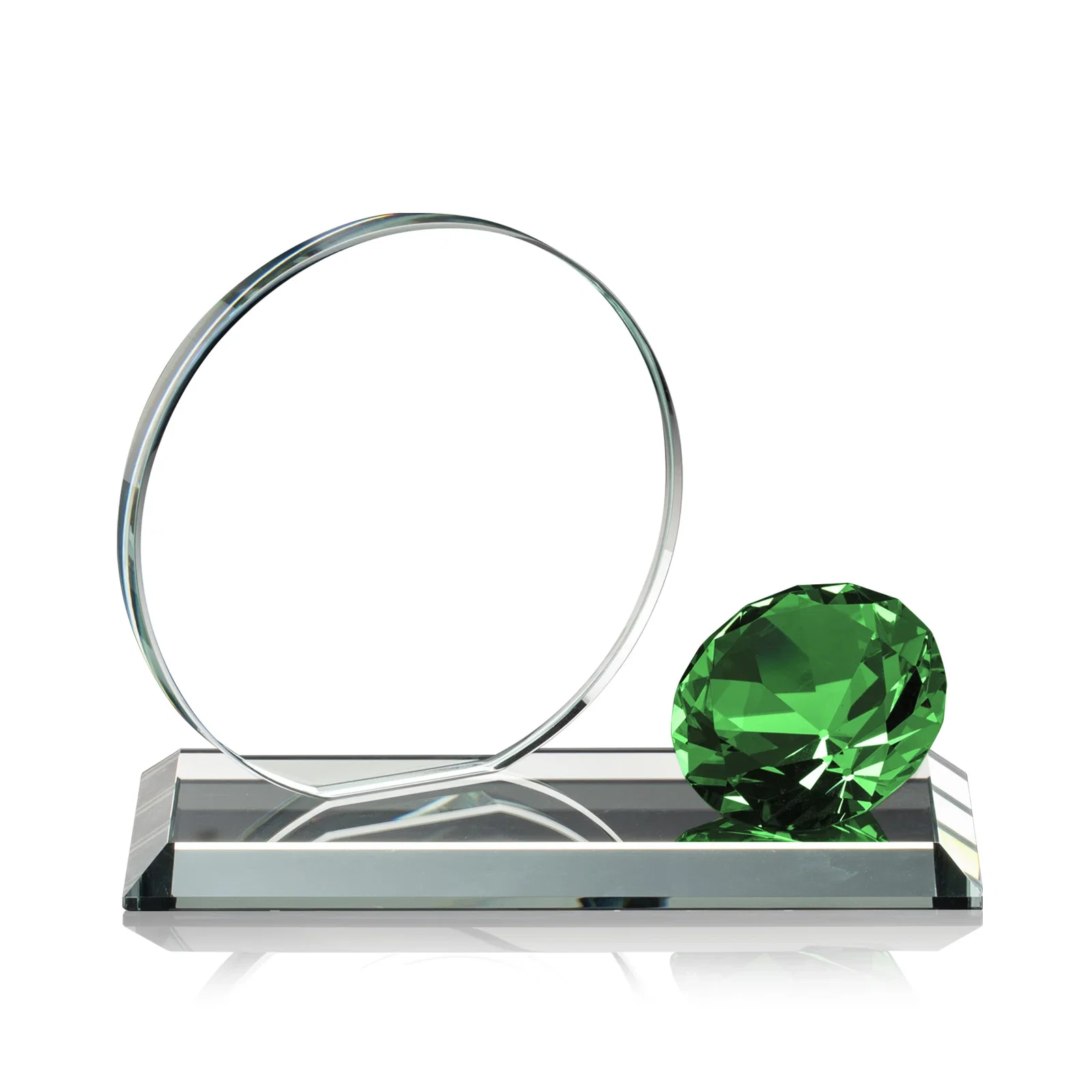 Promotional Starfire Crystal Disc Award With Gemstone Diamond Accent for service anniversary gifts