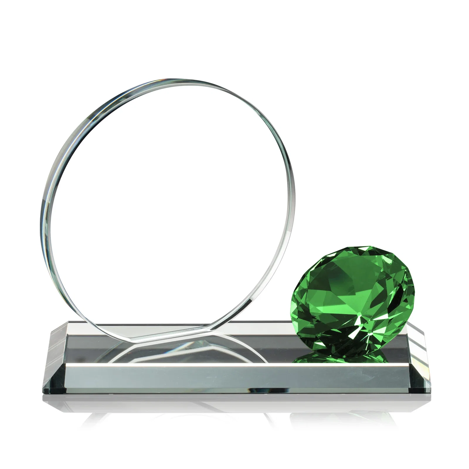 Promotional Starfire Crystal Disc Award With Gemstone Diamond Accent for sales achievement awards