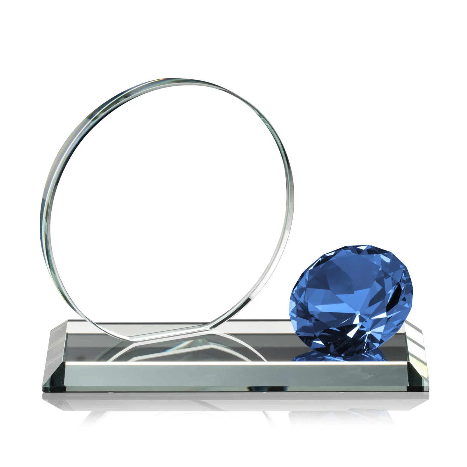Promotional Starfire Crystal Disc Award With Gemstone Diamond Accent for volunteer appreciation