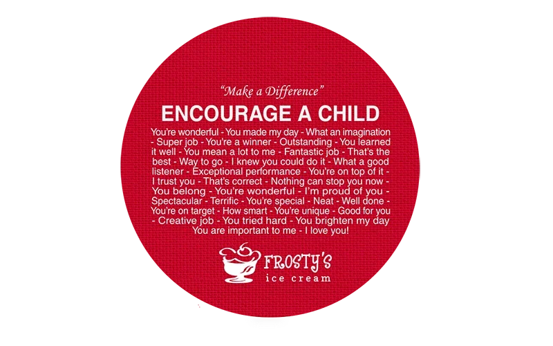 Encourage-A-Child Circle Vinyl Jar Opener. Round vinyl jar opener printed with kids' encouragement messages for school giveaw