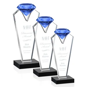 Optical Crystal Gemstone Award on an Ebony Base