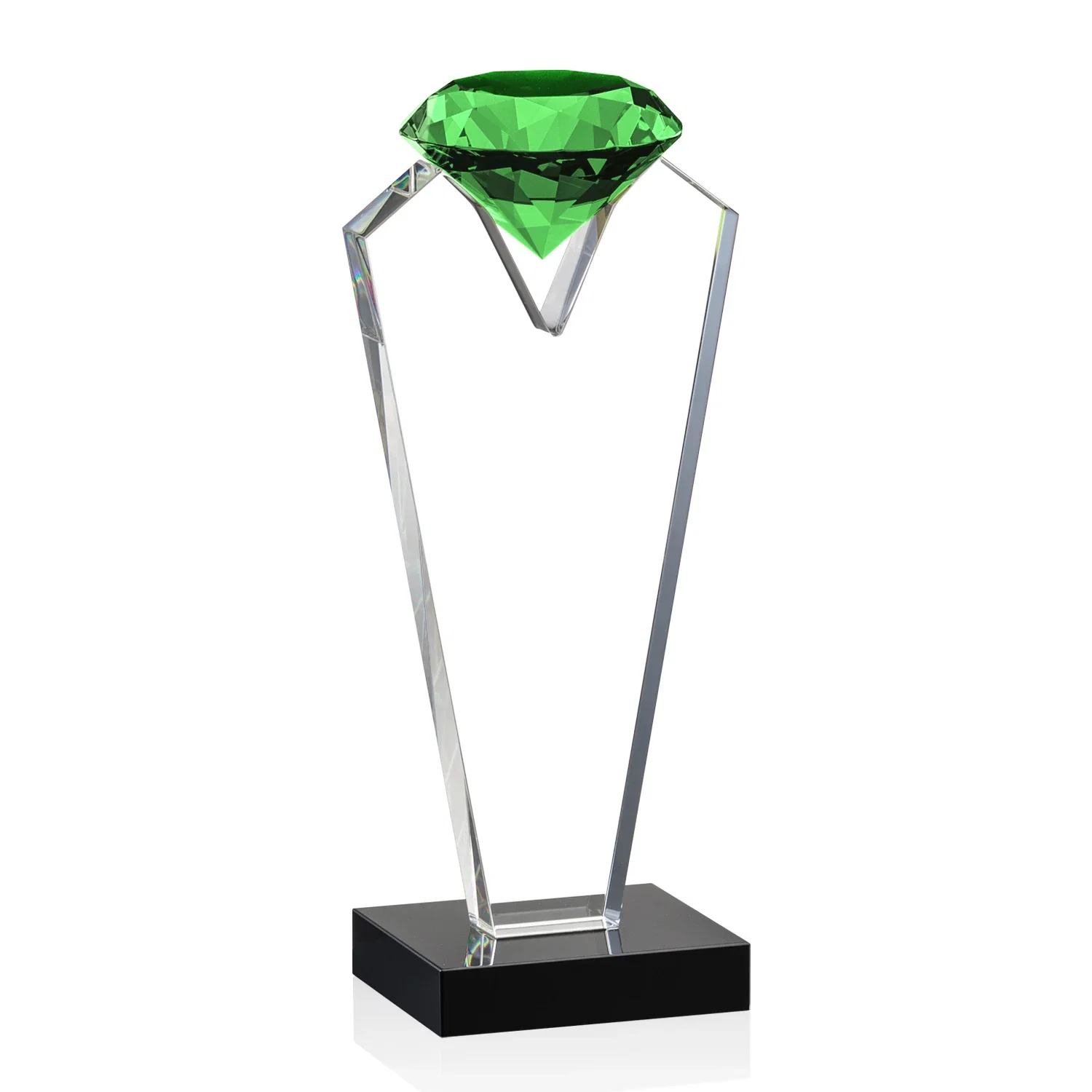 Promotional Optical Crystal Gemstone Award on an Ebony Base for donor appreciation