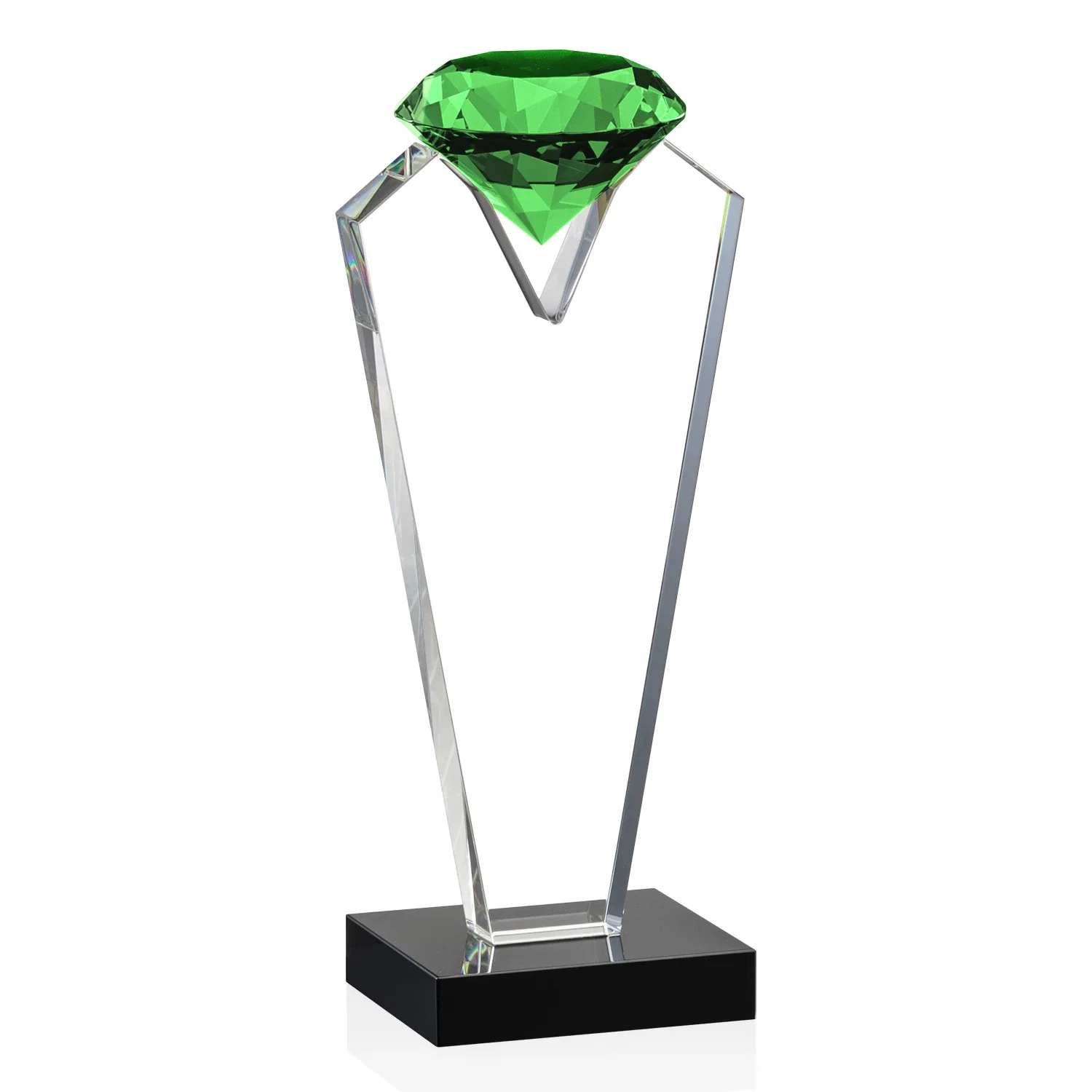 Promotional Optical Crystal Gemstone Award on an Ebony Base for graduation ceremonies