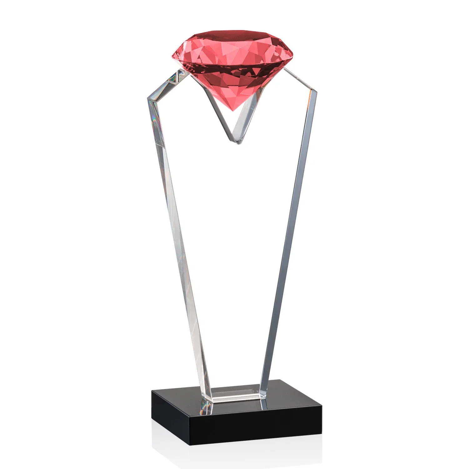 Promotional Optical Crystal Gemstone Award on an Ebony Base for volunteer appreciation