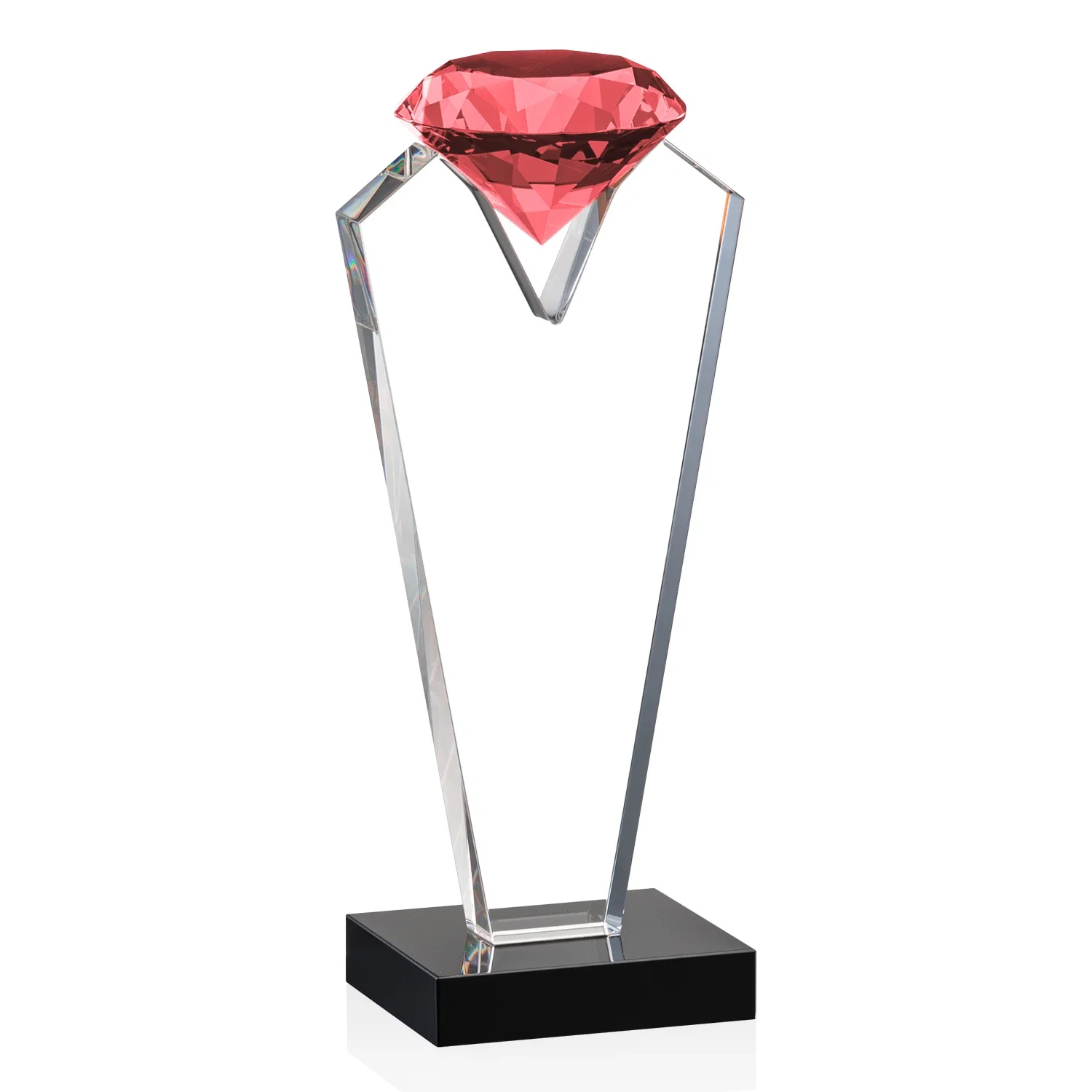 Promotional Optical Crystal Gemstone Award on an Ebony Base for dealer and partner awards