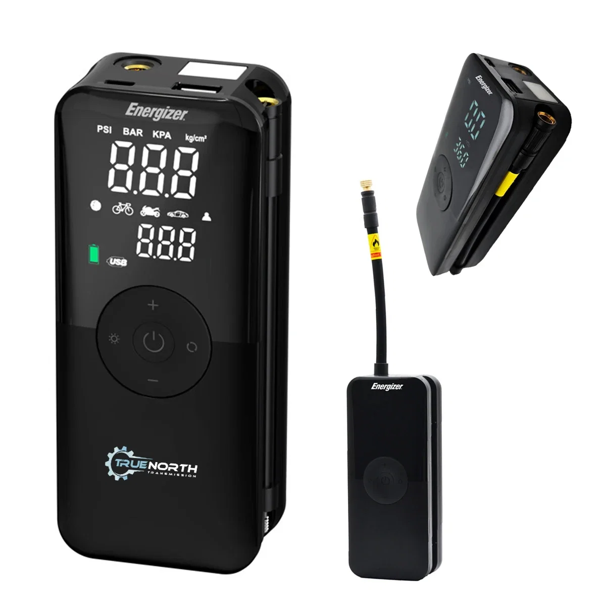 Digital display on the front of the black body