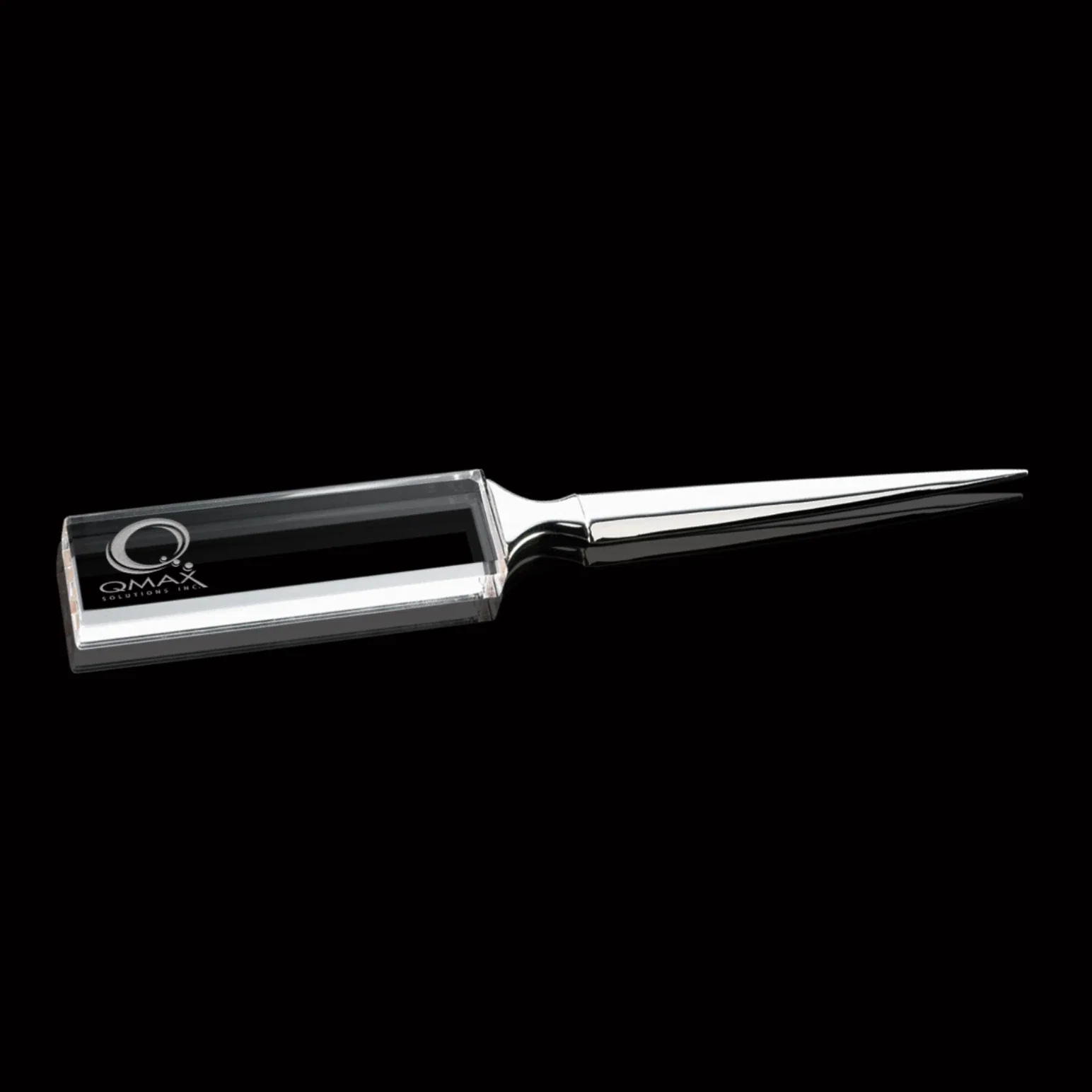 Custom Engraved Crystal & Metal Business Letter Opener — view 2