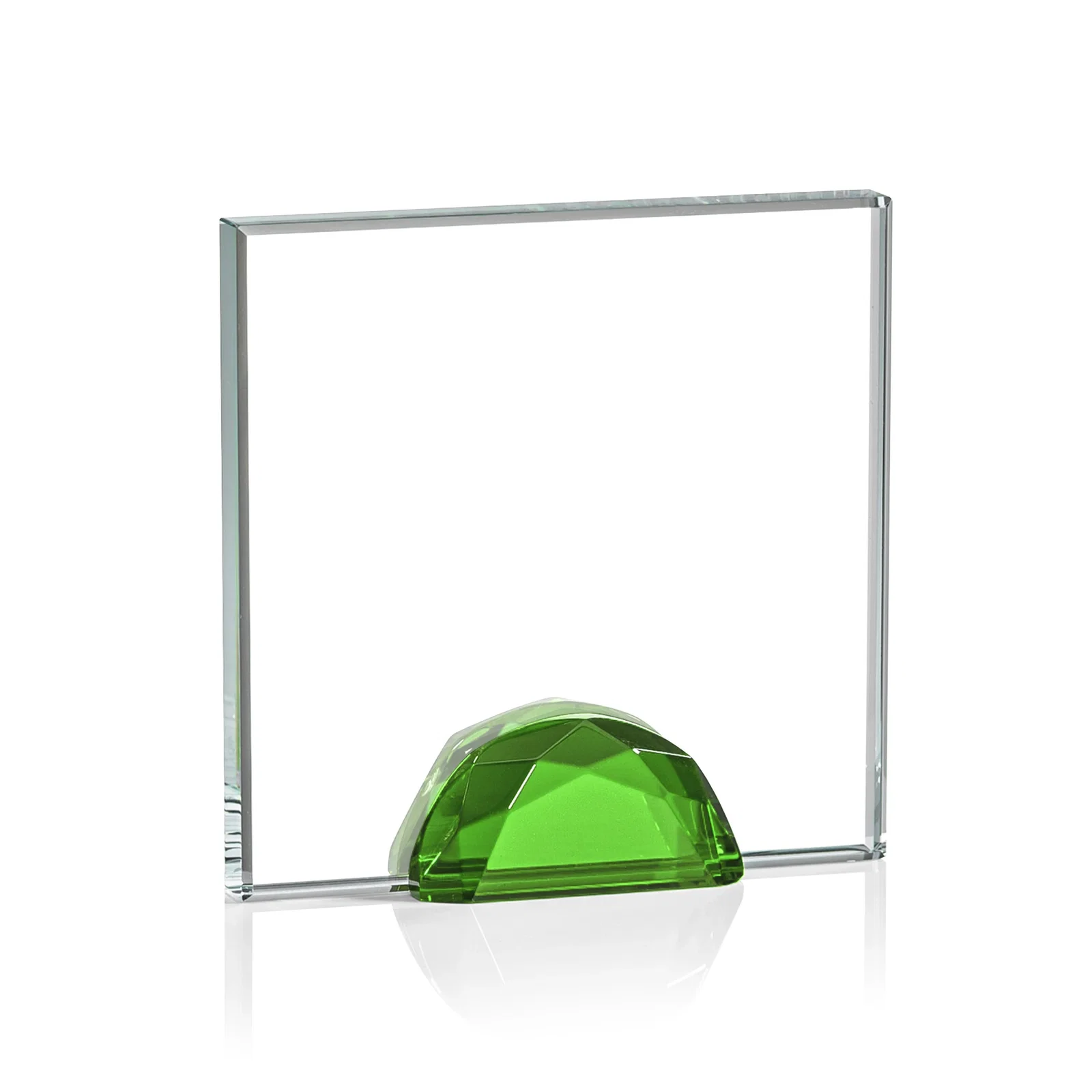 Custom printed Starfire Crystal Award Flanked by Amber Gemstone Diamonds for sales achievement awards