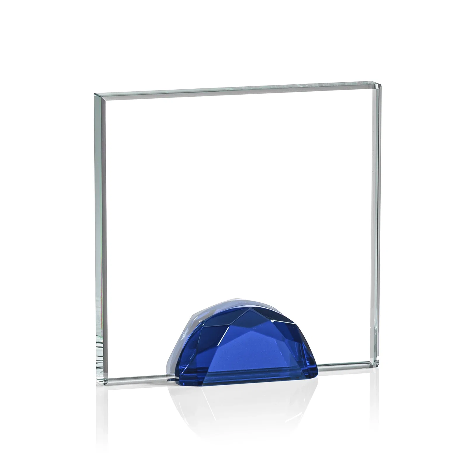 Custom printed Starfire Crystal Award Flanked by Amber Gemstone Diamonds for volunteer appreciation