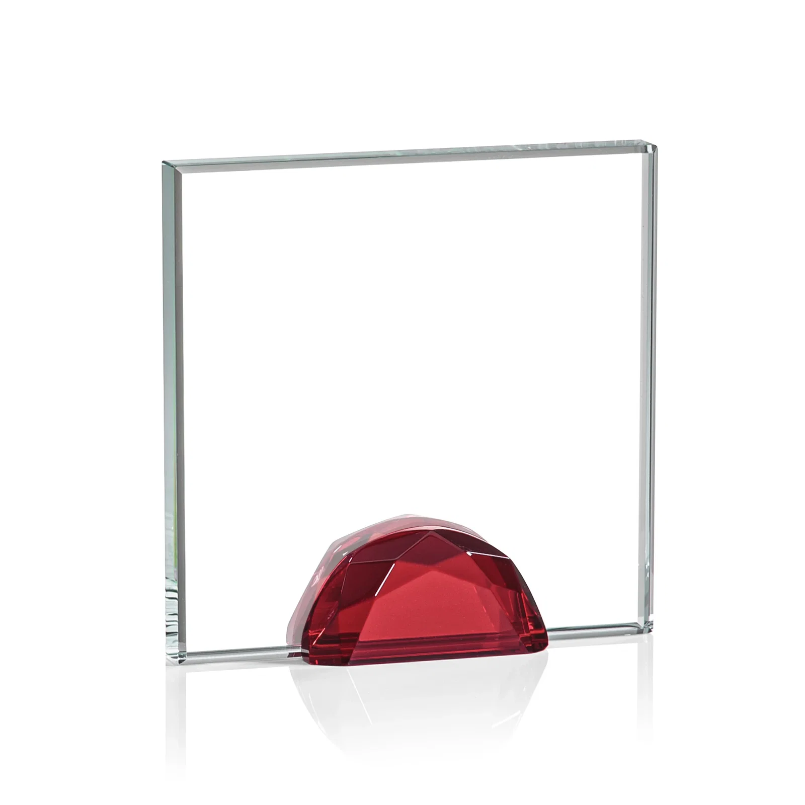 Customized Starfire Crystal Award Flanked by Amber Gemstone Diamonds for employee recognition