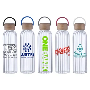 Eos 21 oz Glass Bottle w/ Bamboo Lid
