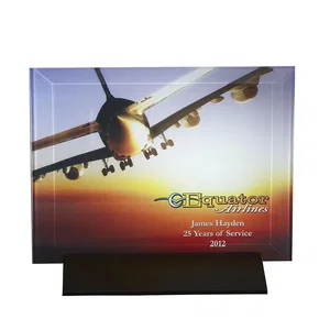 Epoch Horizontal Large Glass Award, 6" x 8" x 3", Full-Color Imprint