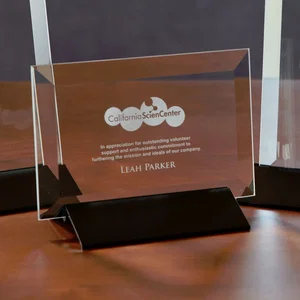 Epoch Horizontal Medium Glass Award, 6" x 4" x 3", Full-Color Imprint