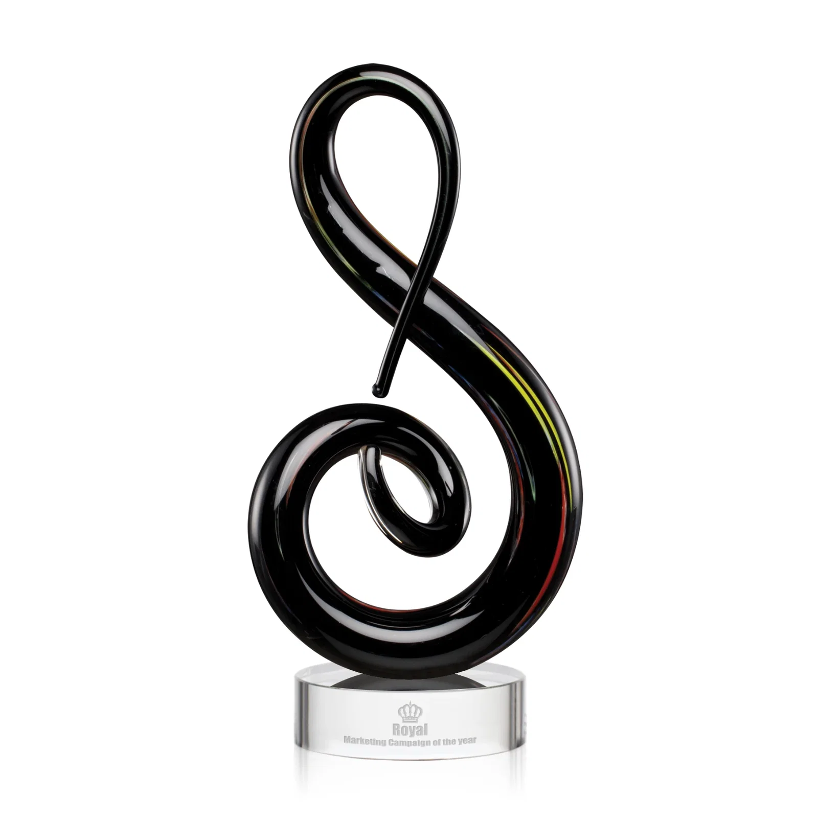 Custom Green Free-Form Glass Sculpture Award for employee recognition