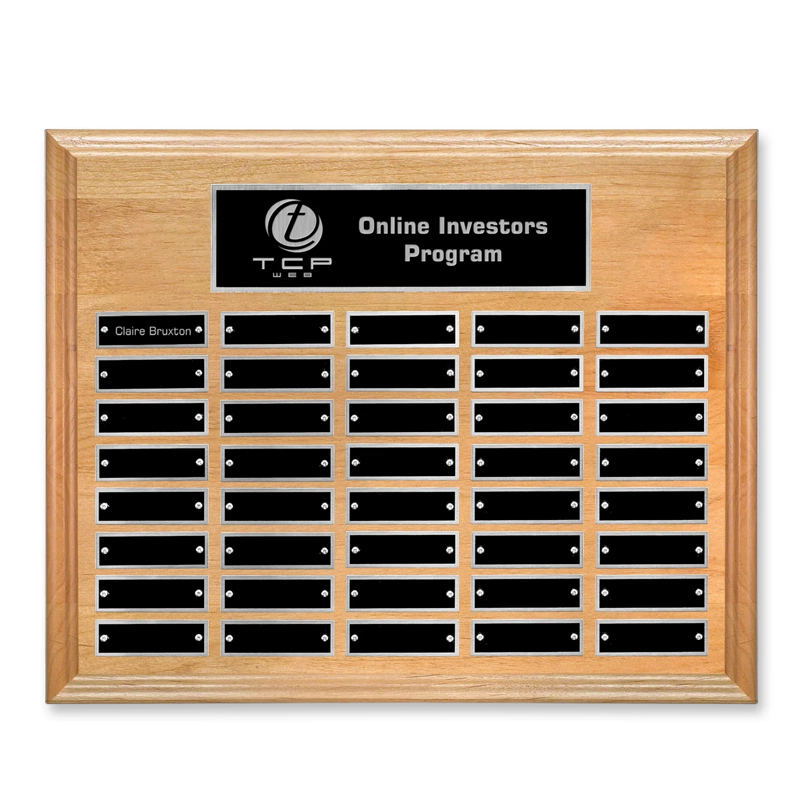 Custom Horizontal Red Alder Wood Plaque for volunteer appreciation
