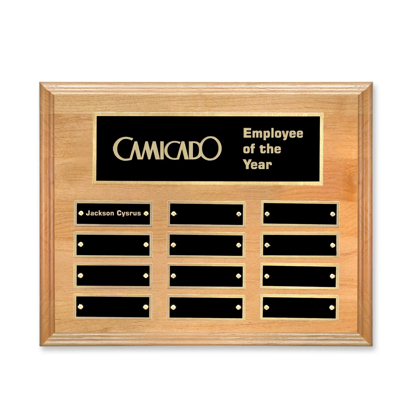 Custom Horizontal Red Alder Wood Plaque for corporate award ceremonies