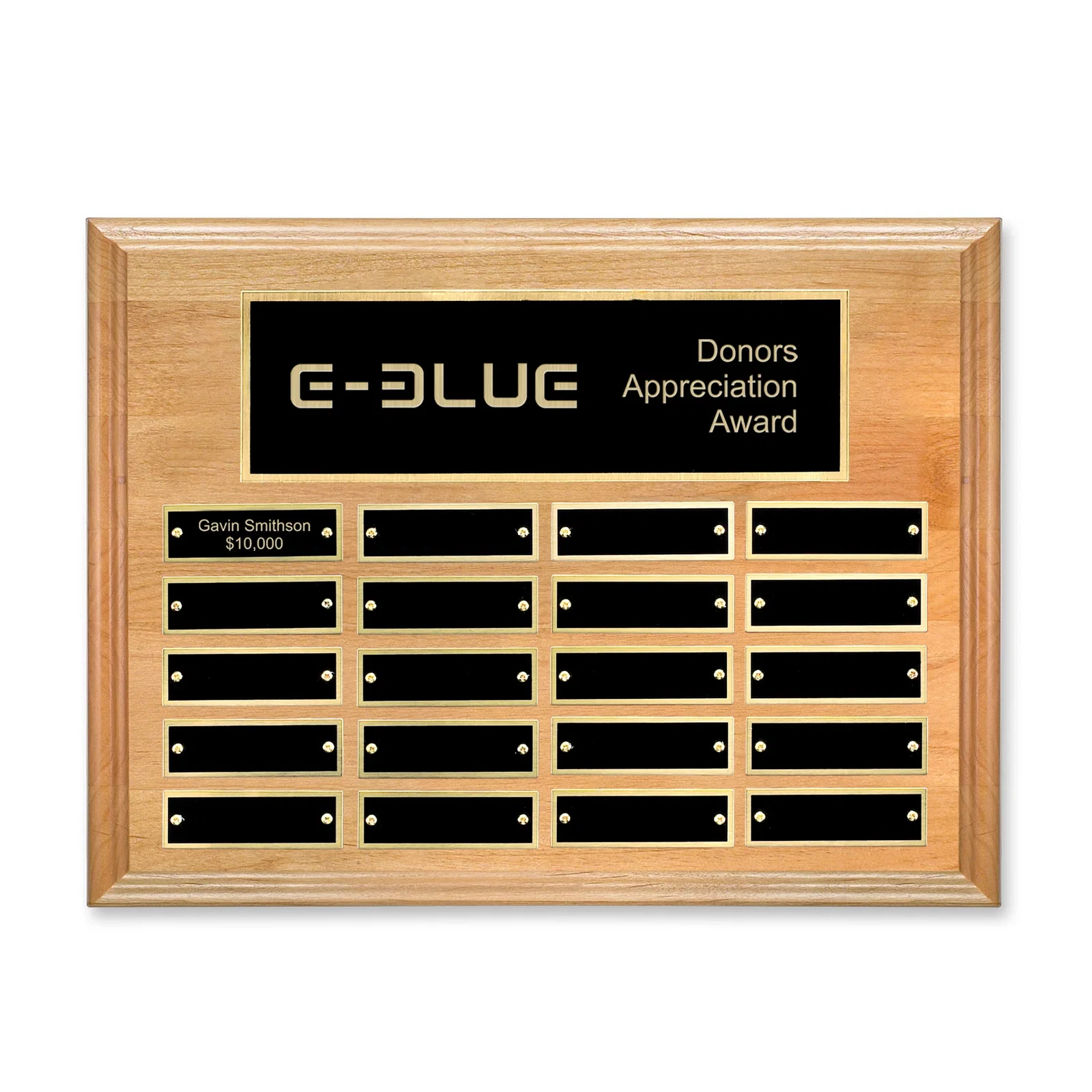Custom Horizontal Red Alder Wood Plaque for service anniversary gifts