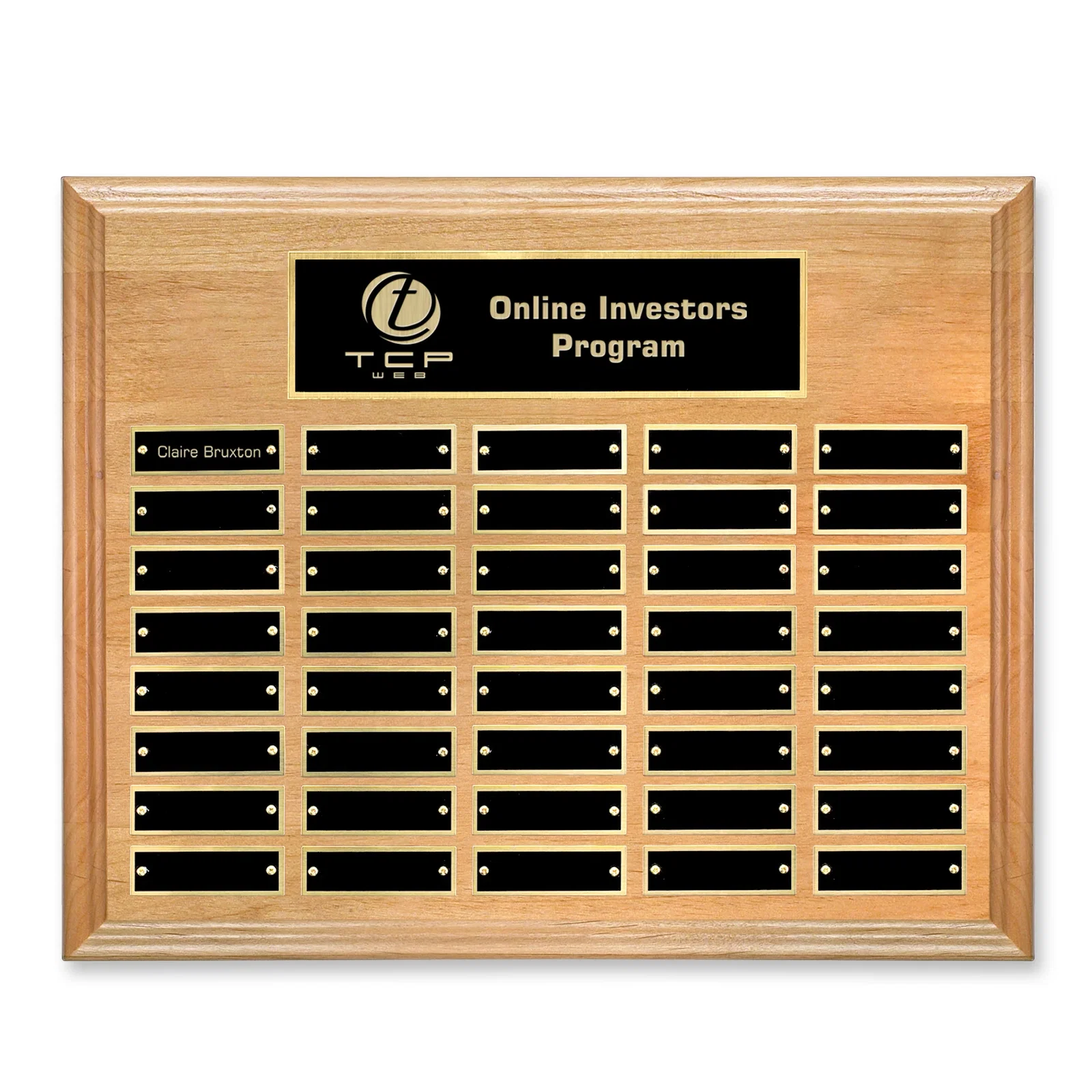 Custom Horizontal Red Alder Wood Plaque for retirement presentations