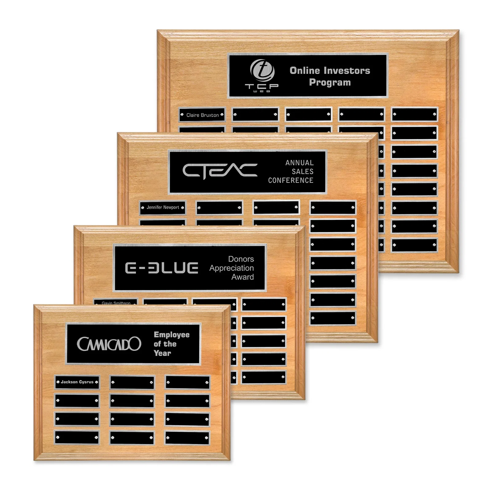 Custom Horizontal Red Alder Wood Plaque for team milestone celebrations
