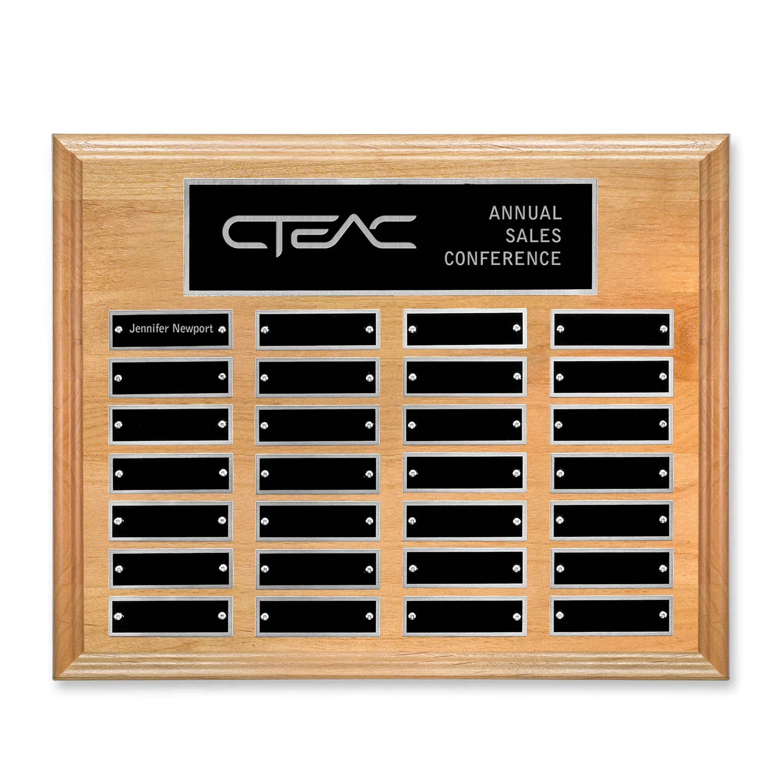Custom Horizontal Red Alder Wood Plaque for safety achievement programs