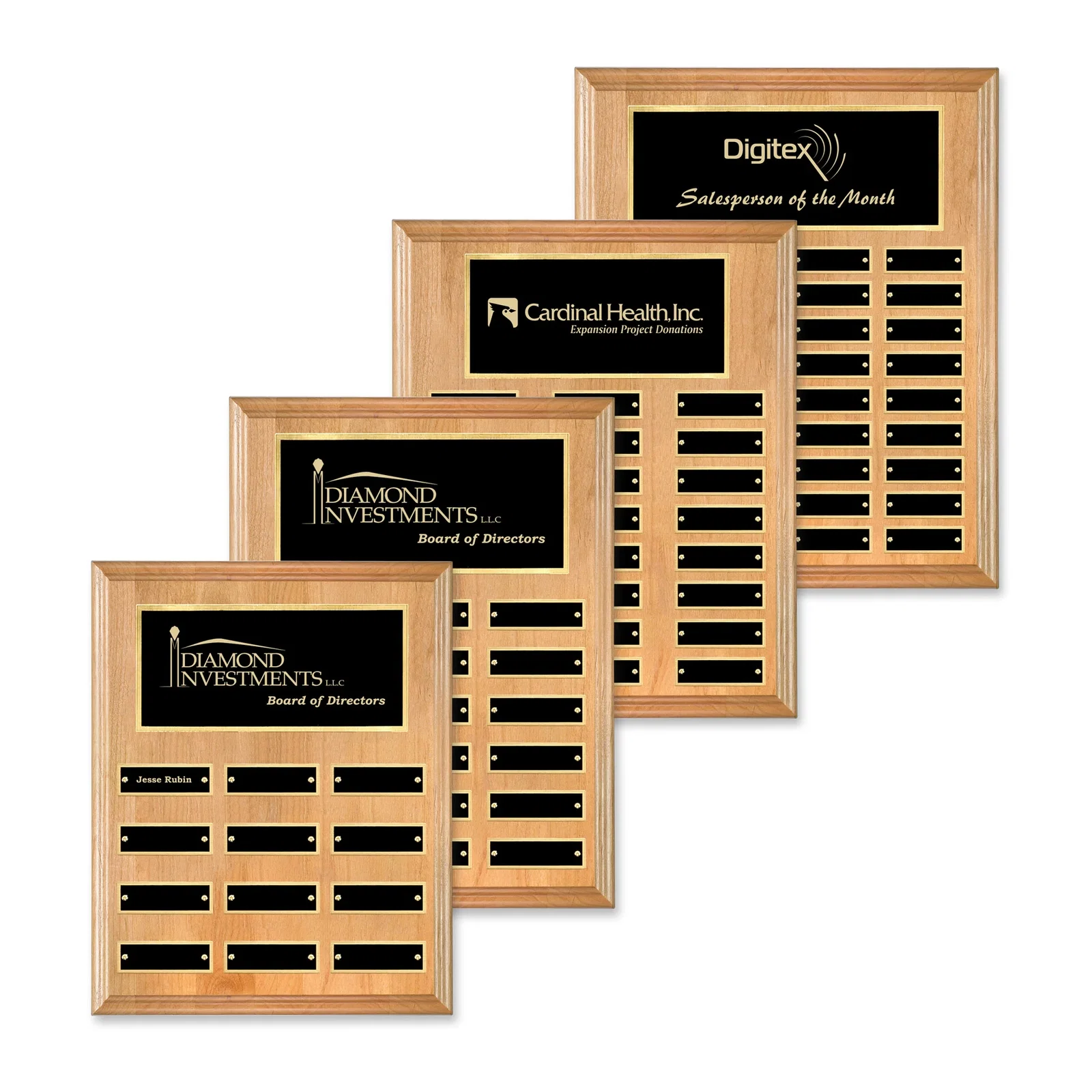 Custom Vertical Red Alder Wood Plaque for employee recognition