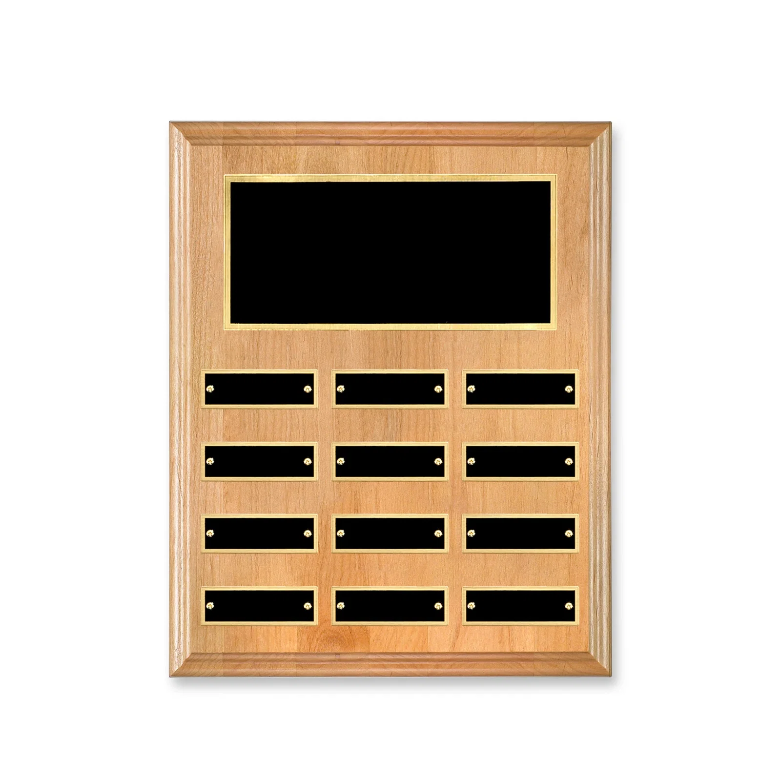 Custom Vertical Red Alder Wood Plaque for dealer and partner awards