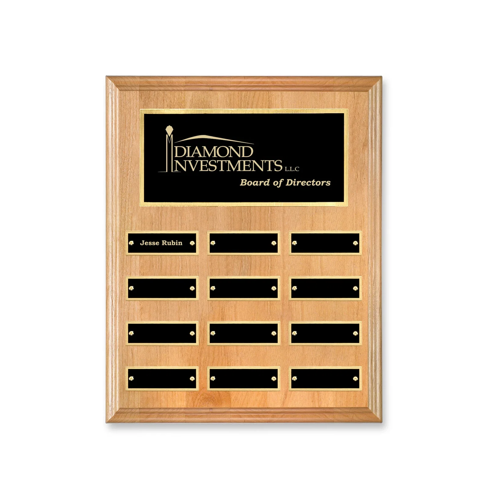 Custom Vertical Red Alder Wood Plaque for corporate award ceremonies