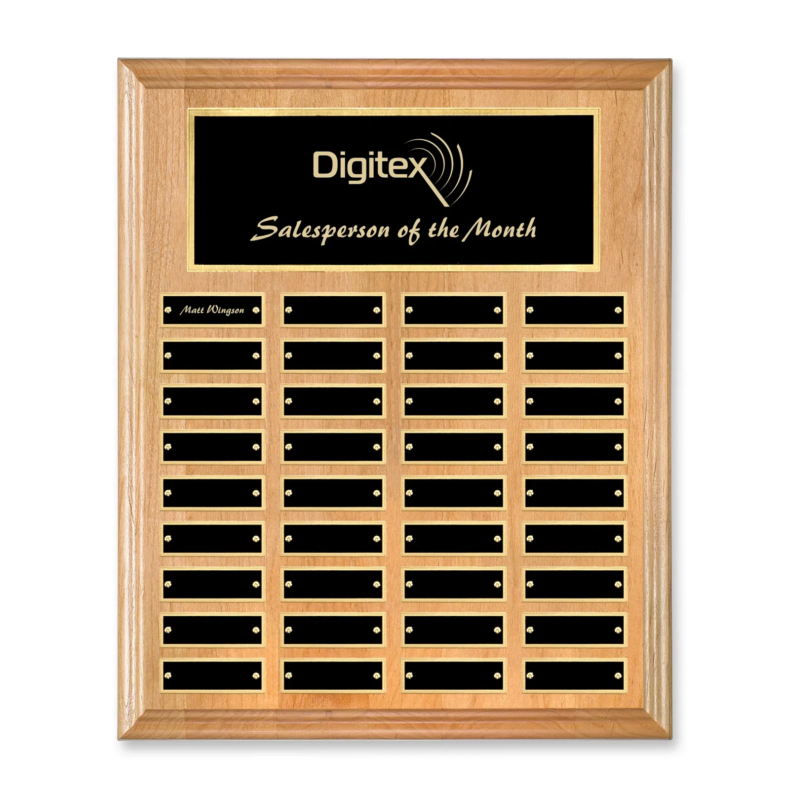 Custom Vertical Red Alder Wood Plaque for retirement presentations