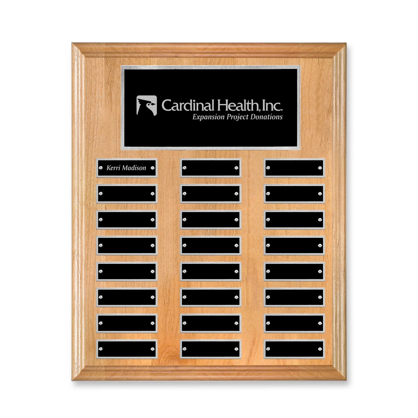 Custom Vertical Red Alder Wood Plaque for safety achievement programs