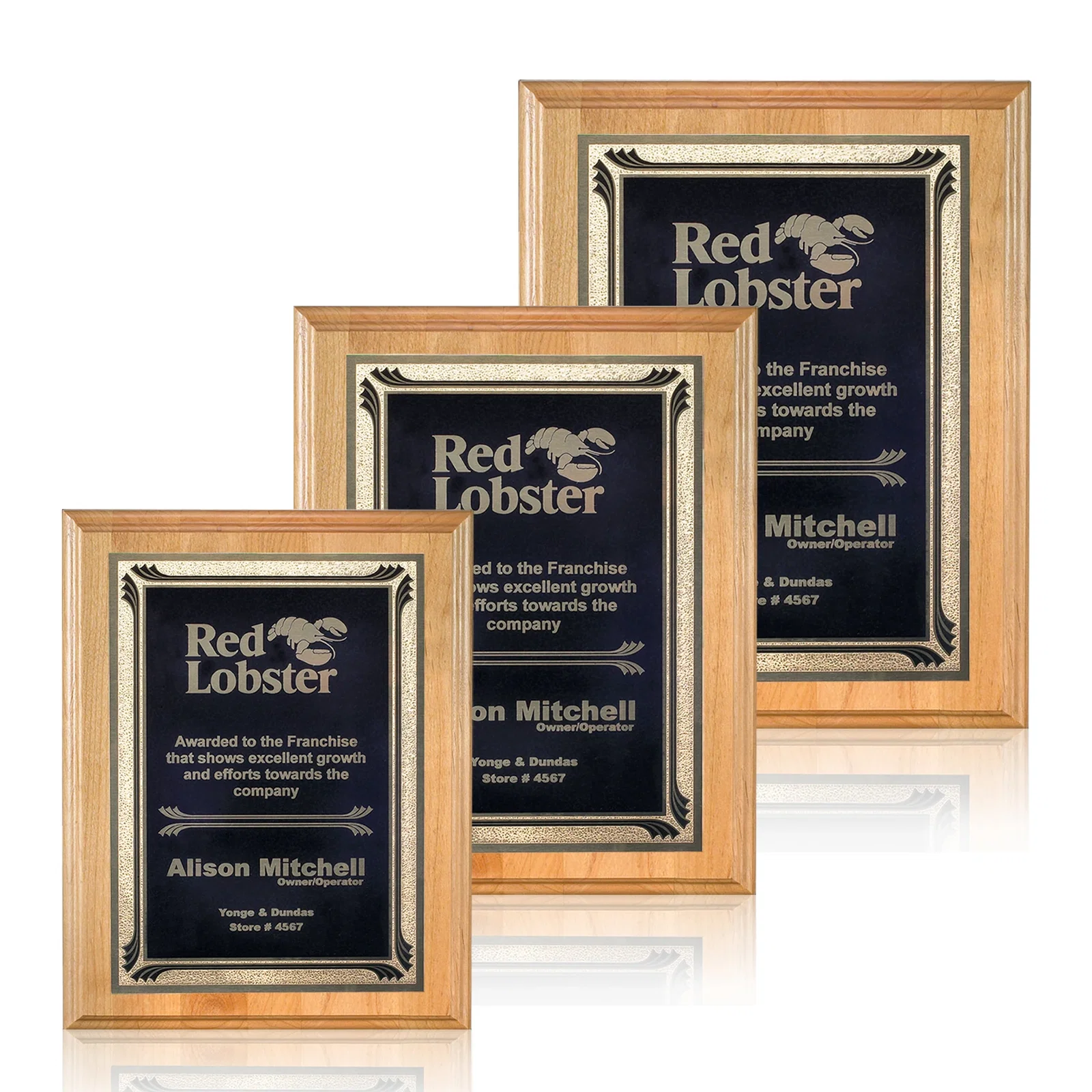 Custom Genuine Red Alder Wood Wall Plaque for service anniversary gifts
