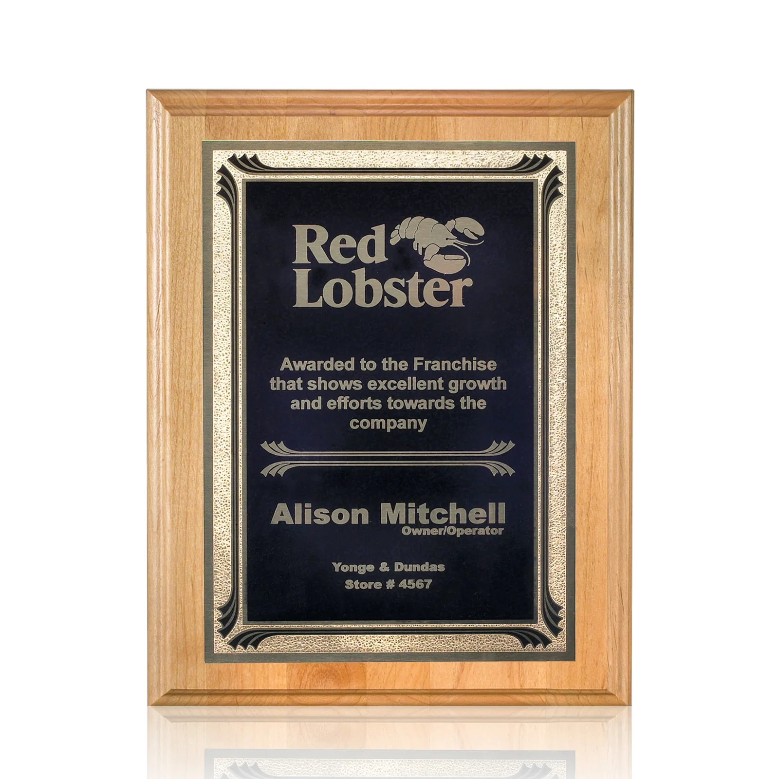 Custom Genuine Red Alder Wood Wall Plaque for sales achievement awards