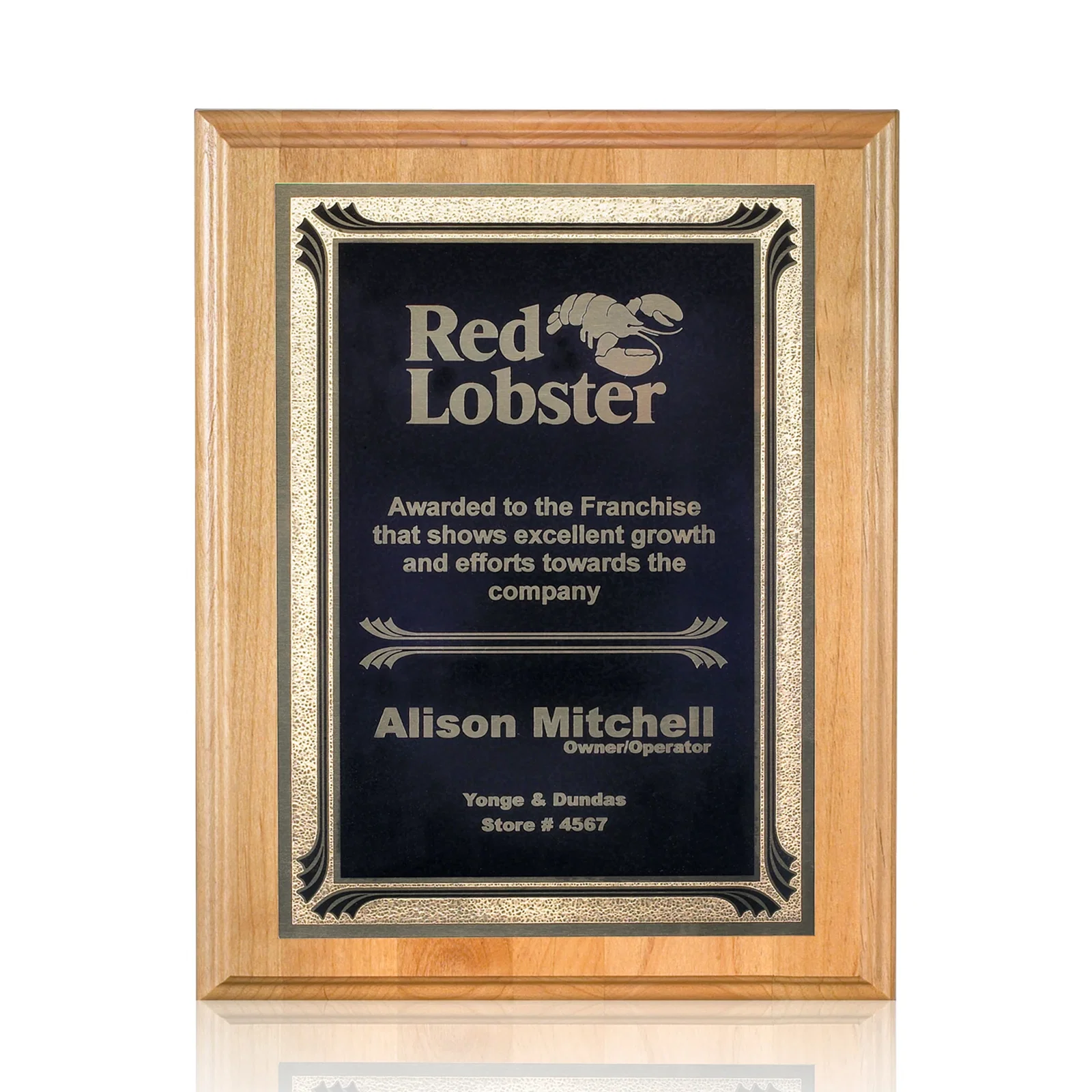 Custom Genuine Red Alder Wood Wall Plaque for retirement presentations
