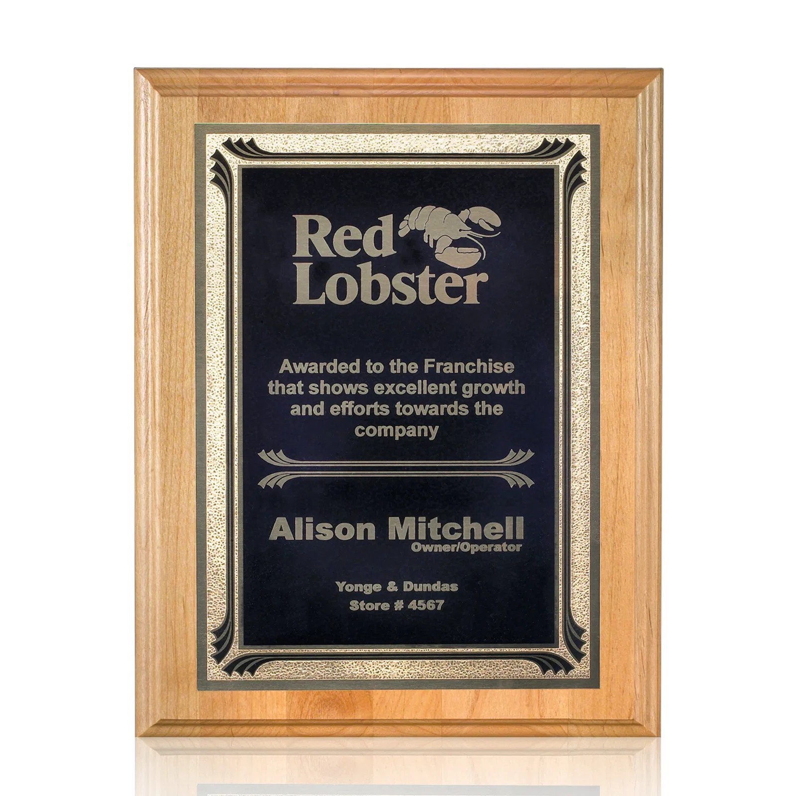 Custom Genuine Red Alder Wood Wall Plaque for team milestone celebrations